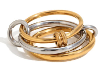 AAA Zircon Multi Color Link Chain Rings Women Jewlery Designer T Show Club Cocktail Party Rare Japan Korean INS