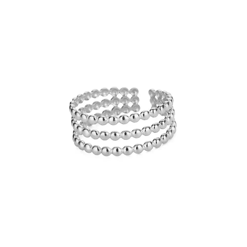 Stainless Steel Beads Design Rings For Women Gold Color Opening Ring Wedding Aesthetic Accessories Party Jewelry Gift BFF anillo