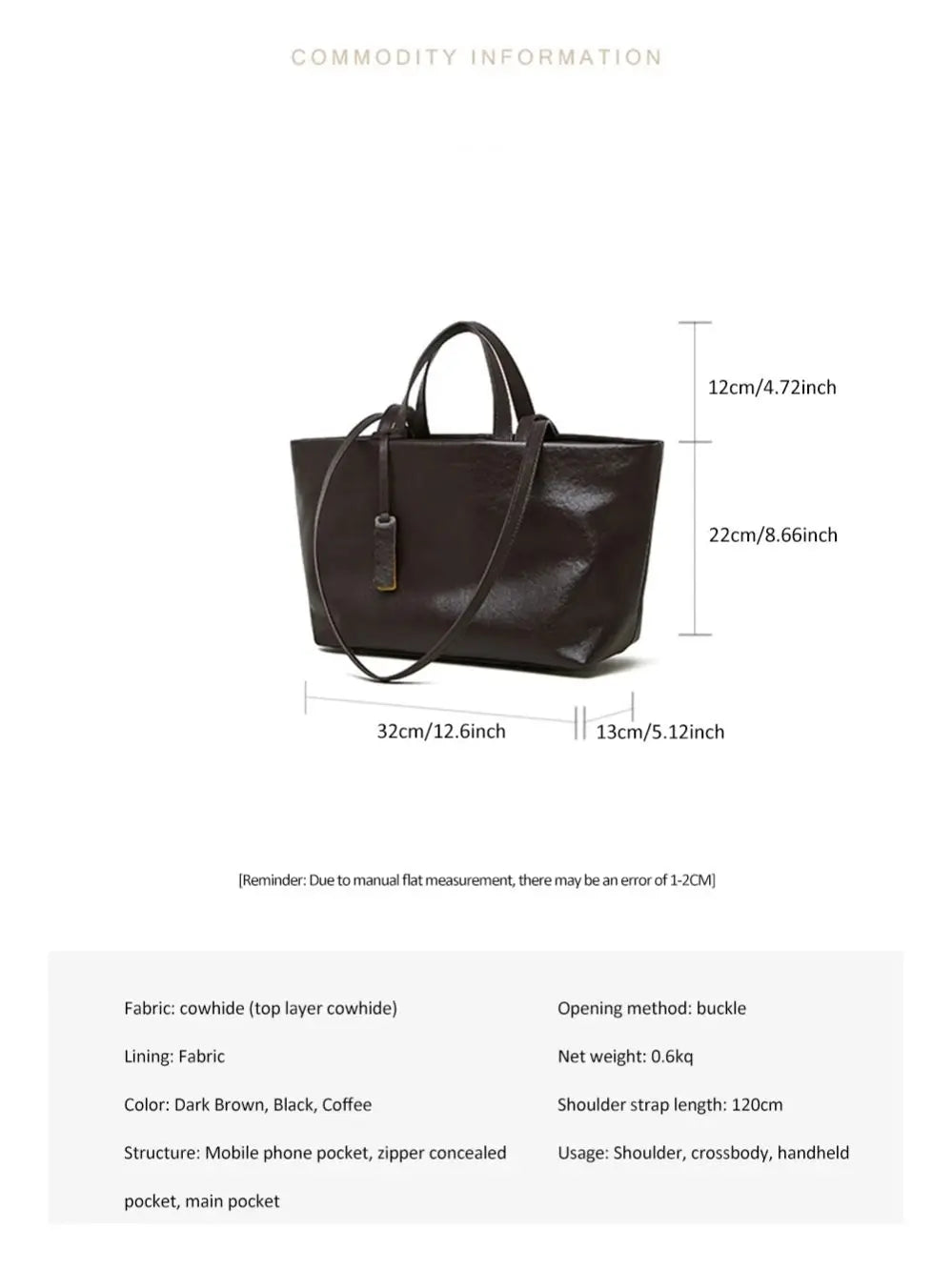 2025 Fashion Retro Underarm Female Bag Soft Oil Wax Leather  Shoulder Bag Large Capacity Genuine Leather Commuter Tote bag Woman