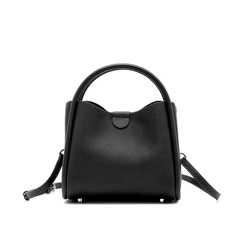 Women's Natural Cow Real Leather Shoulder Bag Ladies Retro Fashion Luxury Crossbody Bag Female Cowhide Commuter Handbag for Lady