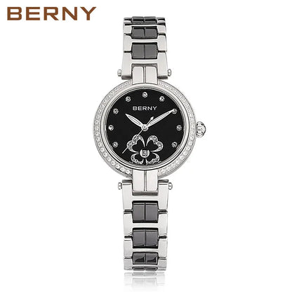 Elegant Ceramic Quartz Wristwatch, High-Quality Casual Fashion Timepiece for Ladies