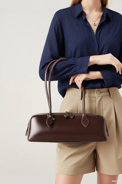 2025 Genuine Leather Bags Women Shoulder Bag Luxury Cowhide Ladies Handbag Female Commuter Shopping Underarm Bag