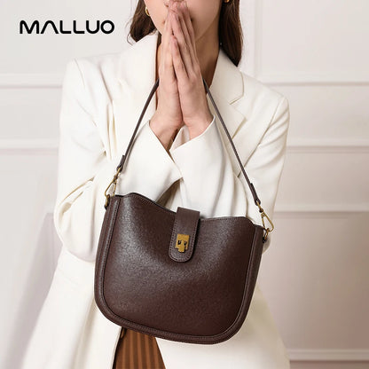 Women‘s Cowhide Genuine Leather Shoulder Bag Ladies Soft Natural Cow Leather Handbag Female Fashion Luxury Design Crossbody Bags