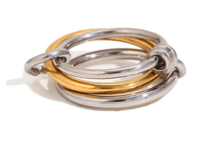 AAA Zircon Multi Color Link Chain Rings Women Jewlery Designer T Show Club Cocktail Party Rare Japan Korean INS