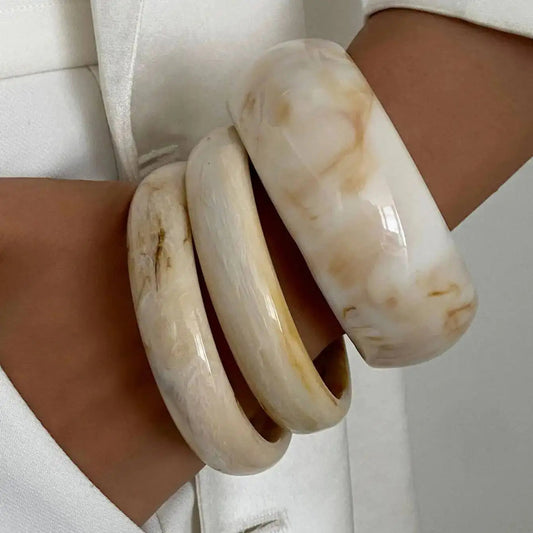 Clarté Beige Resin Bangles