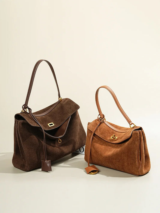 Chic Suede Leather Tote