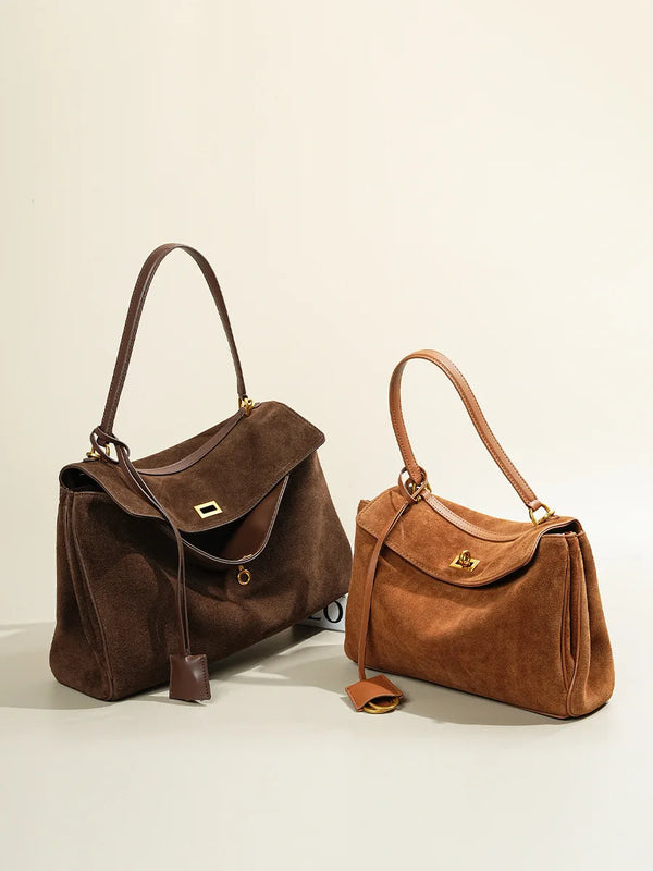 Chic Suede Leather Tote